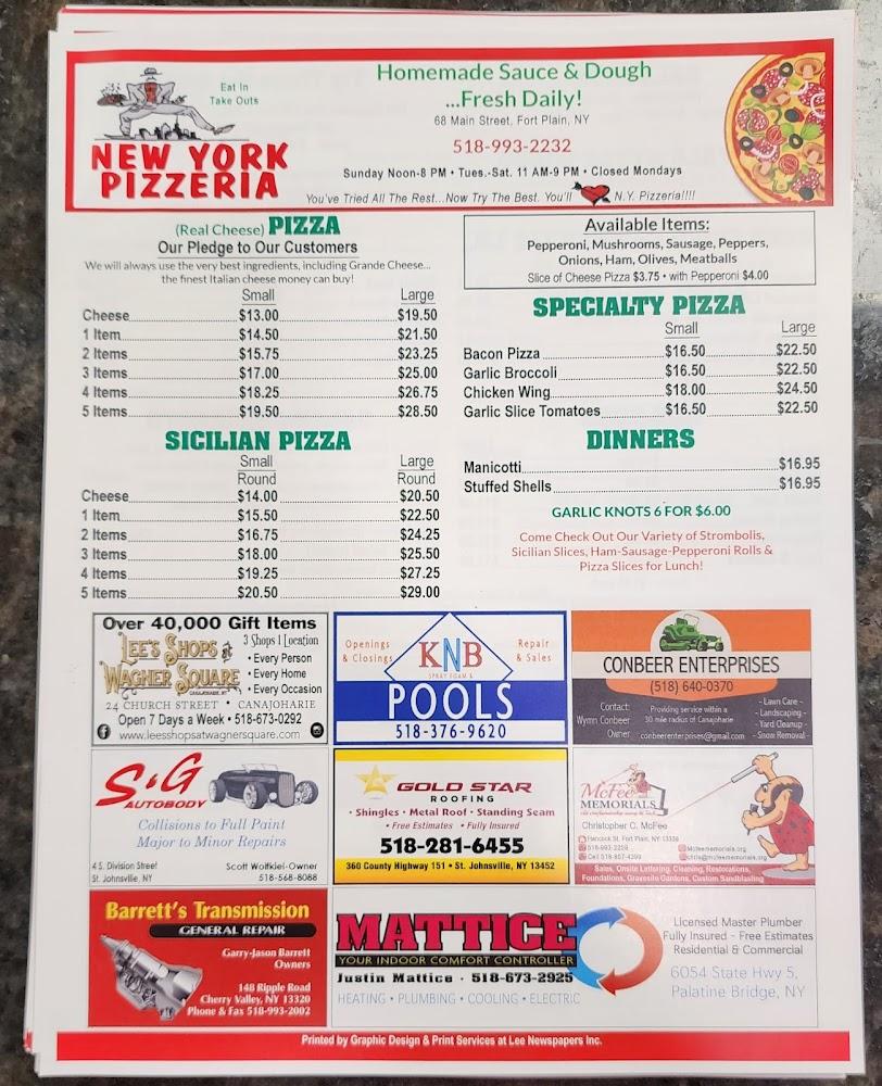 New York Pizzeria Menu image 1